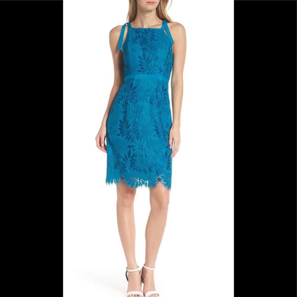 Lilly Pulitzer Kayleigh Shift Dress Lace Blue 2